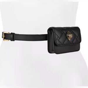 Kurt Geiger Black Quilted Woman’s Belt Bag.